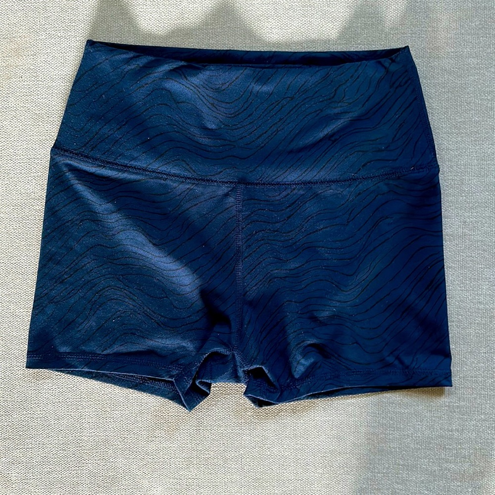 Navy with swirl pattern bike shorts